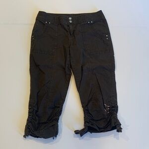 INC International Concepts Dark Brown Cotton Cropped Capri Pants Women’s Size 4P